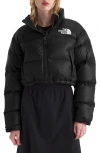 The North Face Nuptse Water Repellent 700 Fill Power Down Short Puffer Jacket In Black