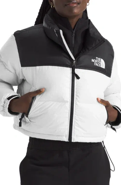 The North Face Nuptse Two-tone Down Puffer Jacket In Gardenia White Black