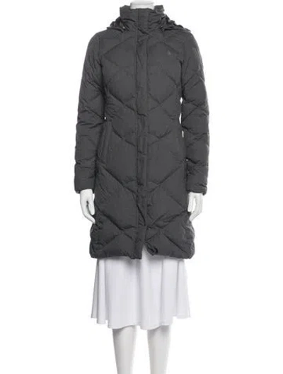 Pre-owned The North Face Nylon Down Coat In Gray