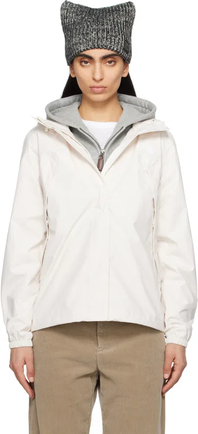 The North Face Off-white Antora Rain Jacket In Qli White Dune