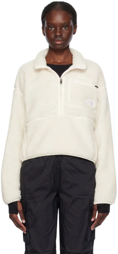 The North Face Off-white Extreme Pile Sweatshirt In Qli White Dune