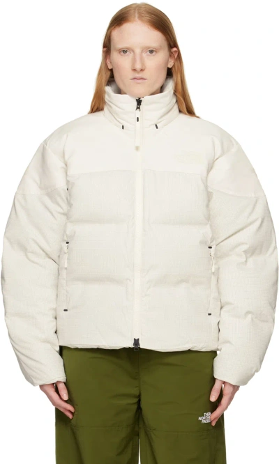 The North Face Off-white Rmst Steep Tech Nuptse Down Jacket In Qli White Dune