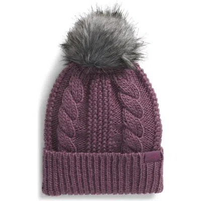 The North Face Women's Oh Mega Faux-fur Pompom Beanie In Midnight Mauve