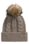 The North Face Oh Mega Faux Fur Pompom Beanie In Brown