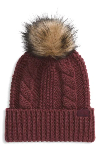 The North Face Oh Mega Faux Fur Pompom Beanie In Brown