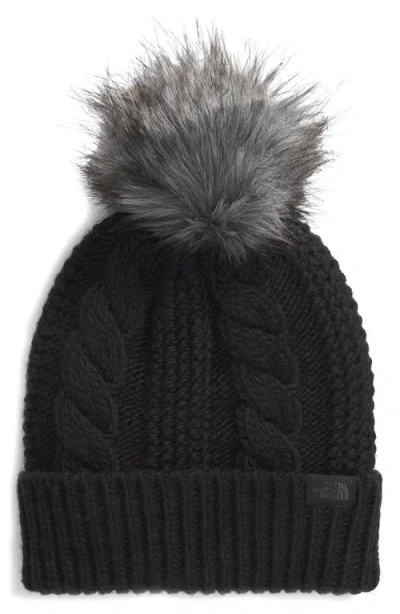 The North Face Oh Mega Faux Fur Pompom Beanie In Tnf Black