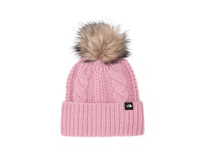 The North Face Oh Mega Fur Pom Beanie (little Kid/big Kid) Extreme Cold Weather Gloves Primrose, Polyester In Brown