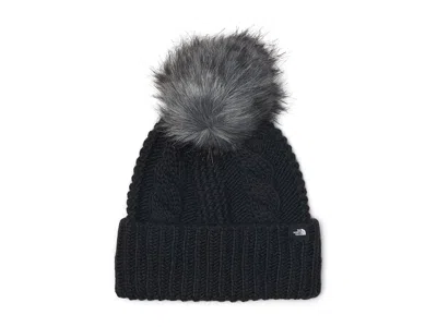 The North Face Oh Mega Fur Pom Beanie (little Kid/big Kid) Extreme Cold Weather Gloves Tnf Black, Polyester