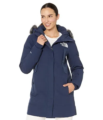 The North Face Outerboroughs Nf0a4r3j8k2 Women Navy Full Zip Parka Jacket App458 In Blue