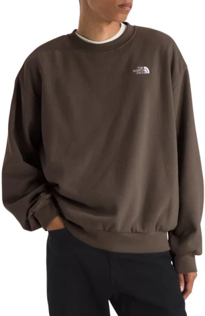 The North Face Oversize Evolution Simple Dome Crewneck Sweatshirt In Brown