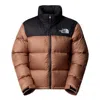 The North Face Oversized Down Jacket With Fixed Hood In Brown