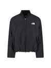 The North Face Relaxed Fit Jacket With Ribbed Collar And Pockets In Blue