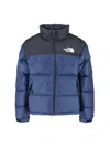 The North Face Padded High-collar Down Jacket With Detachable Hood In Blue