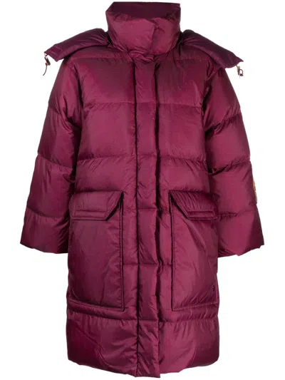 The North Face Padded Hooded Coat In Red
