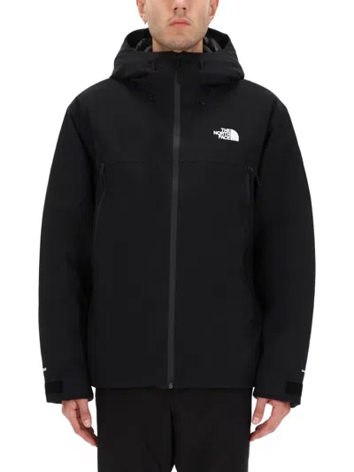 The North Face Padded Hooded Logo Jacket In Black