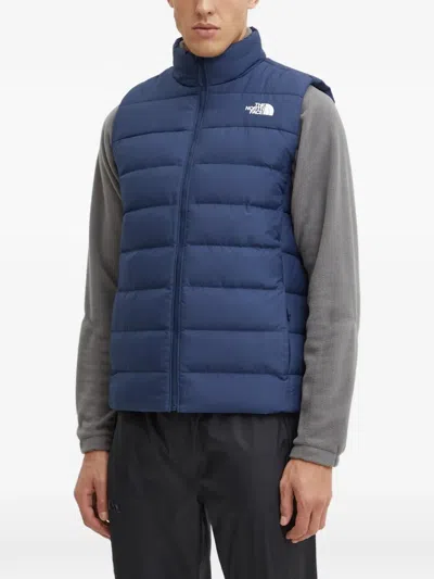 The North Face Padded Zipped Gilet In Blue