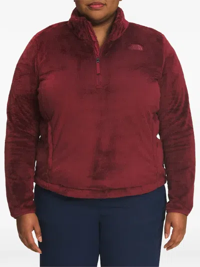 The North Face Plus Osito Quarter-zip Sweatshirt In Burgundy
