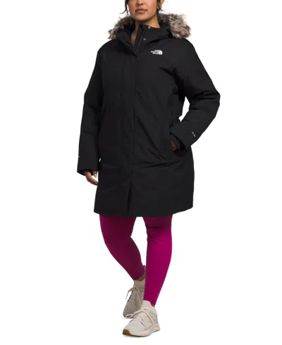 THE NORTH FACE PLUS SIZE ARCTIC FAUX-FUR-TRIM HOODED COAT