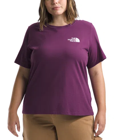 The North Face Plus Size Logo T-shirt In Black Currant Purple