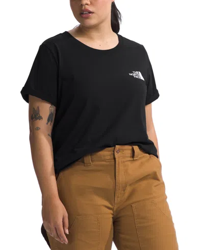The North Face Plus Size Logo T-shirt In Tnf Black,tnf White