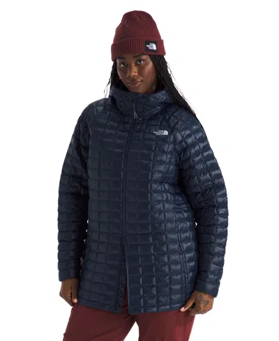 The North Face Plus Size Thermoball Hooded Parka Jacket In Blue