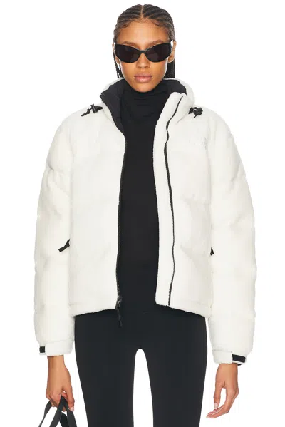 The North Face Polar Nuptse Reversible Jacket In White Dune