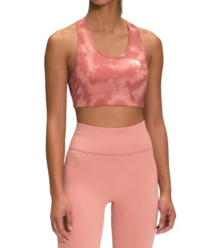 The North Face Printed Midline Bra In Rose Dawn/retro Dye Print In Pink