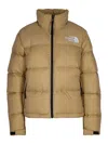 The North Face Slightly Cropped Puffer Jacket With High Collar In Brown