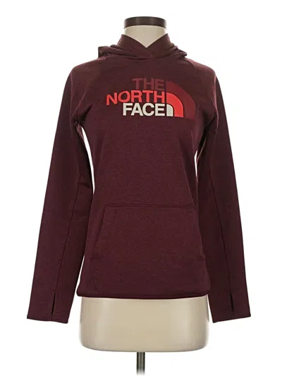 Pre-owned The North Face Pullover Hoodie In Burgundy