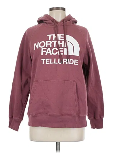 Pre-owned The North Face Pullover Hoodie In Burgundy