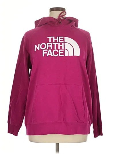 Pre-owned The North Face Pullover Hoodie In Burgundy
