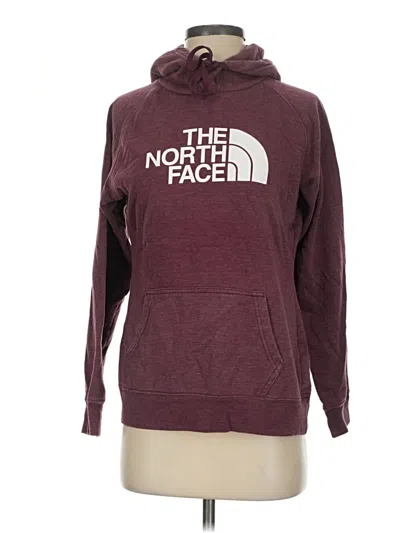 Pre-owned The North Face Pullover Hoodie In Burgundy