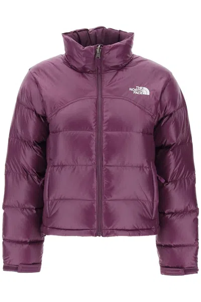 The North Face Purple Short Down Jacket For Women | Durable Water-repellent Finish