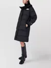 The North Face Quilted Hooded Coat Side Pockets In Black