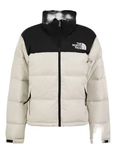 The North Face Quilted Logo Jacket In Neutral