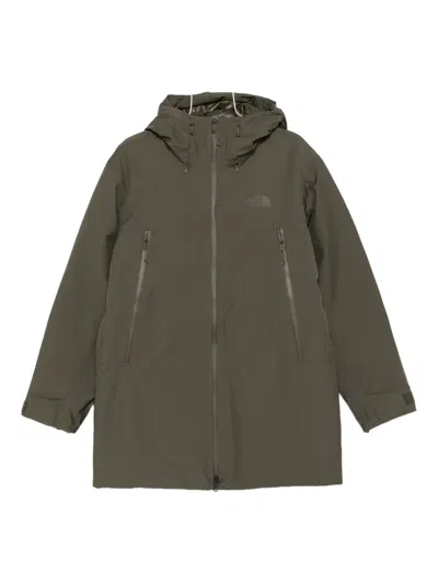The North Face Range Down Hooded Coat In Green