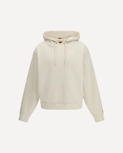 The North Face Ivory Red Box Polycotton Hoodie In Neutral