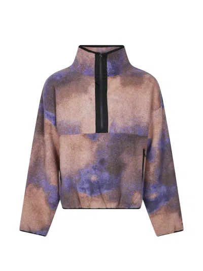 The North Face Redbox Abstract-print Fleece Jacket In Brown