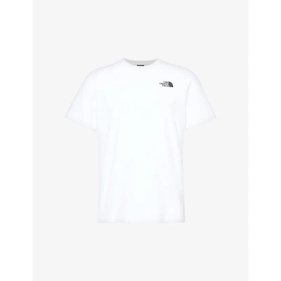 The North Face Mens White Redbox Logo-print Cotton-jersey T-shirt