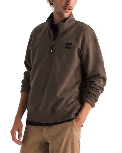 The North Face Regular Fit Quarter Zip Fleece In Brown