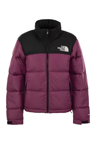 The North Face Retro 1996 - Two-tone Down Jacket In Bordeaux/black