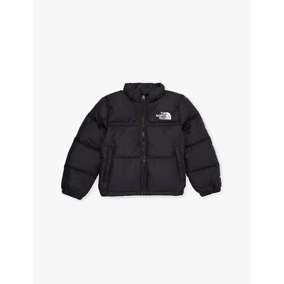 The North Face Kids' Black Retro 1996 Nuptse Brand-embroidery Shell-down Jacket 2-6 Y