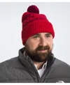 The North Face Retro Cabin Beanie In Tnf Red,beetroot