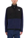 The North Face Logo Vertical Collar Grab Velvet Casual Jacket In Blue