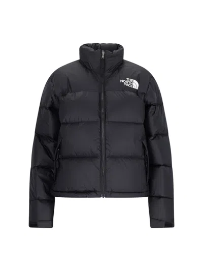 The North Face Ripstop Nylon Nuptse Cropped Down Jacket In Grey