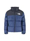 The North Face Padded High-collar Down Jacket With Detachable Hood In Blue