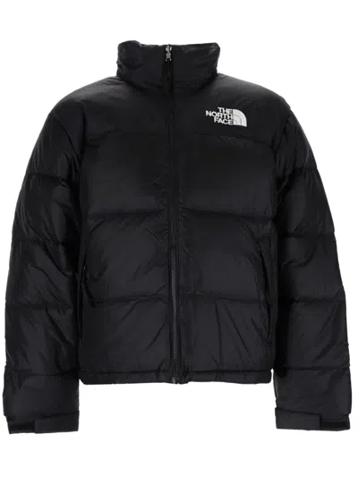 The North Face Boxy Cropped Puffer Jacket With High Collar And Adjustable Cuffs In Black