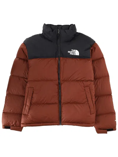 The North Face Retro Nuptse 1996 Puffer High Collar Jacket In Brown