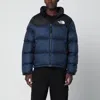The North Face Padded High-collar Down Jacket With Detachable Hood In Blue