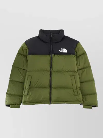 The North Face Retro Nuptse 1996 Puffer Jacket High Collar In Green
